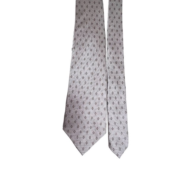 Mario Masotti Mens Silk Necktie Grey Geometric Hand Made Office Gift Fathers Day - Picture 4 of 13